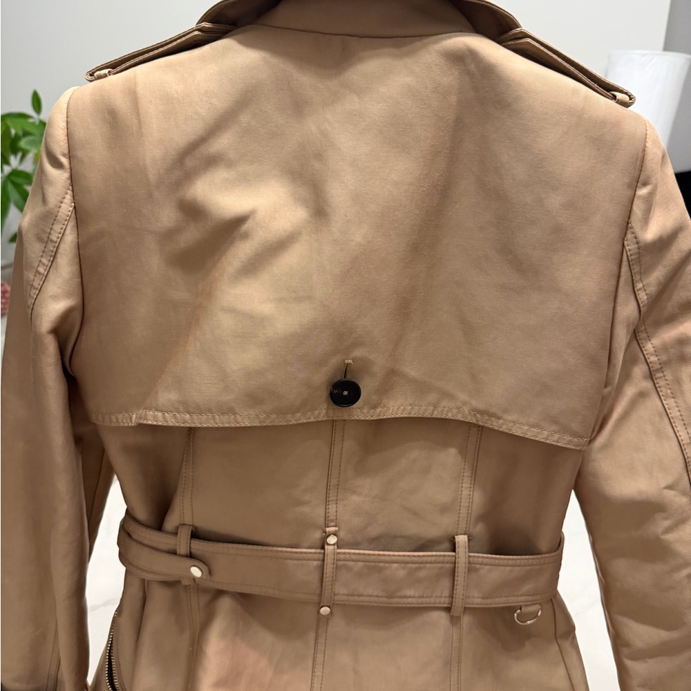 Zara Beige Double-Breasted Trench Coat - Picture 7 of 14